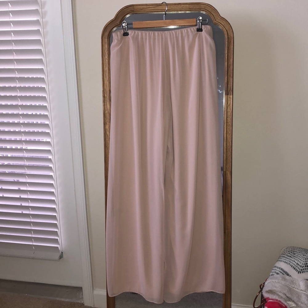 Wide leg cream pants